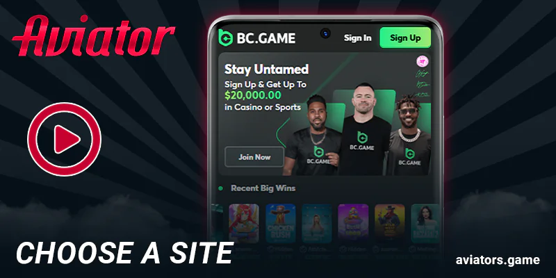 Choose an online casino to play Aviator